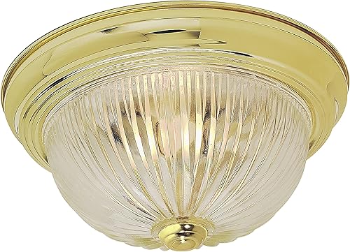 NUVO SF76091 Dos montaje empotrado ligero, latón pulidovidrio acanalado claro