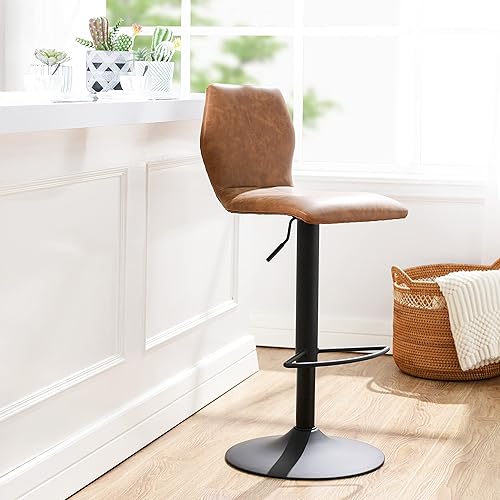 ACEssentials, 0299601, Waverly Gaslift Counter Stool, 18.5 x 16.34 x 34.65-43.11, Tan/Black