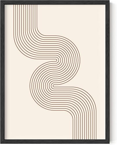 Haus and Hues Line Art - Decoración de pared moderna de mediados de siglo, impresiones bohemias, arte de pared abstracto geométrico para decoración