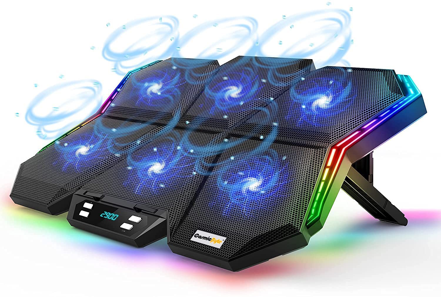 (Refurbished) Cosmic Byte Meteoroid RGB Laptop Cooling Pad with 6 Fan Upto 17 inch laptops (Black/Blue) (B09KRL3J1R) Amazon Price History, Amazon Price Tracker