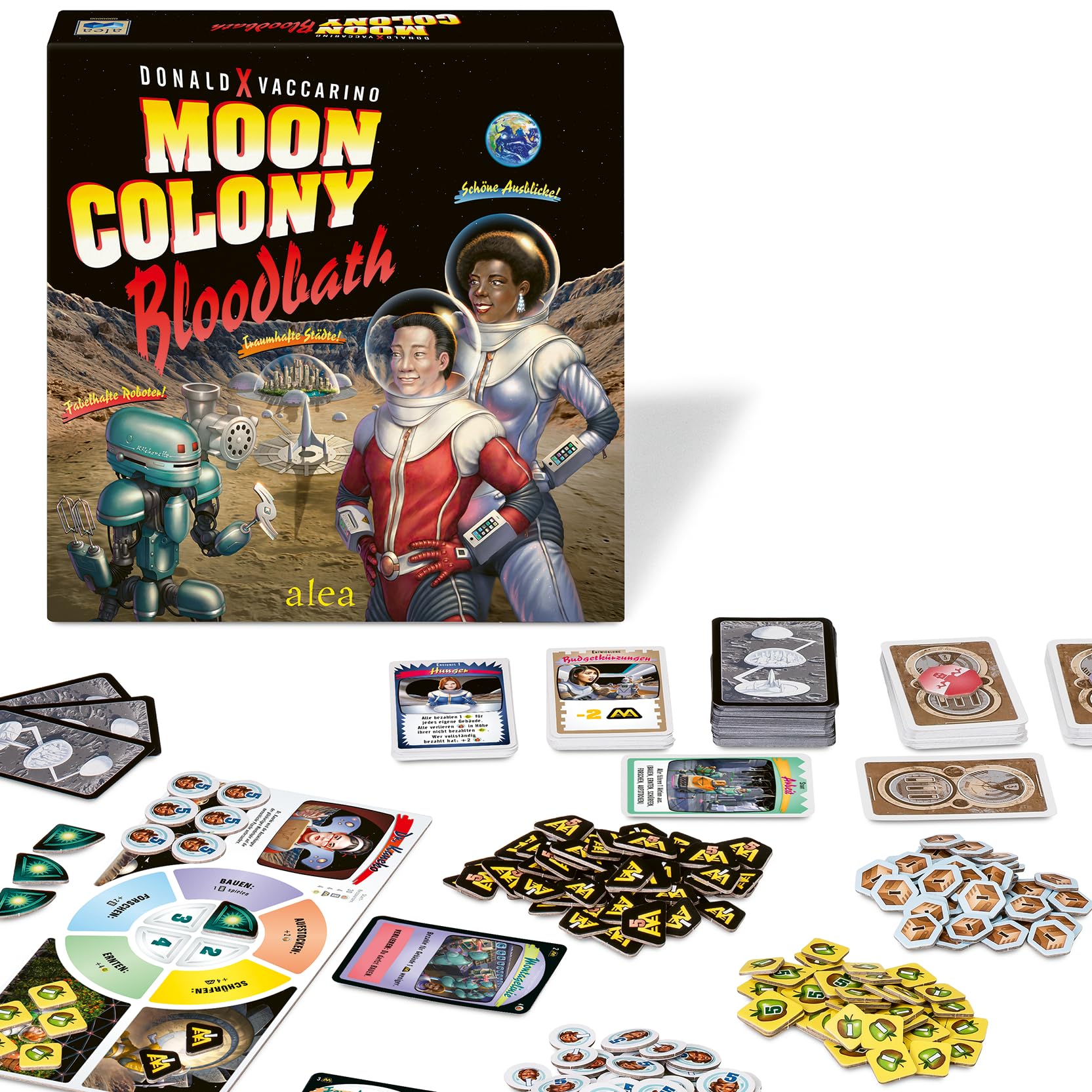 Ravensburger 25161 Alea Moon Colony Bloodbath - Brettspiel für Familien und Erwachsene ab 14 Jahren - Für 1-5 Spieler - Kartenspiel für Erwachsene mit schwarzem Humor - Deutsche Version