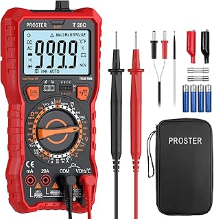 Proster Multímetro Digital 6000 Contagens TRMS Faixa Manual NCV Tensão AC/DC Corrente Resistência Capacidade Frequência Diodo Continuidade HFE Infravermelhos com Ímã e Suporte