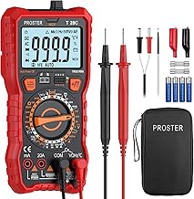 Proster Digital Multimeter TRMS 6000 Counts - Multi Meters Electrical with AC/DC Voltage Current, NCV, Capacitance, Frequency, Temperature, Diode, HFE, Infrared Test with Alligator Clips Cloth Bag