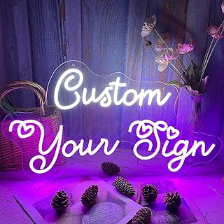Personalisiert Neon Leuchtschilder, Custom Neon Sign Schriftzug LED Schild Personalisierte 11 Farboptionen Individuelle für Wanddekoration Geburtstag Name Party Hochzeit Schlafzimmer Bar Zimmer Deko