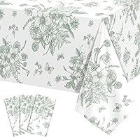 Vista 18 de Paquete de 3 manteles de plástico para cumpleaños de 60 años, 54 x 108 pulgadas, desechables, color negro y dorado, mantel rectangular impermeable