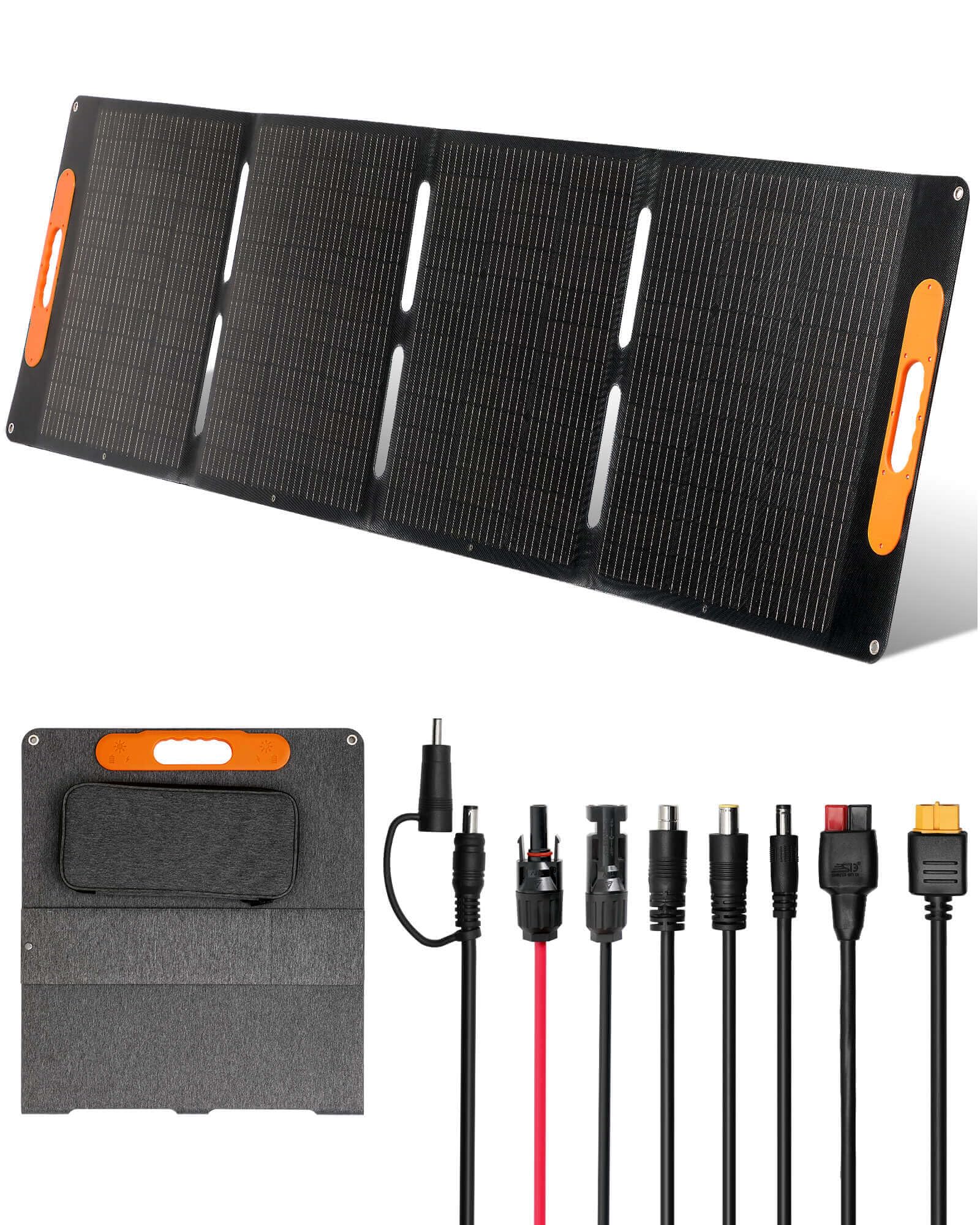 Pannello solare portatile da 200 Watt per centrale elettrica, pannello solare pieghevole compatibile con Jackery, Bluetti, Anker, per campeggio e oscuranti, impermeabile IP67, USB-A e Type-C