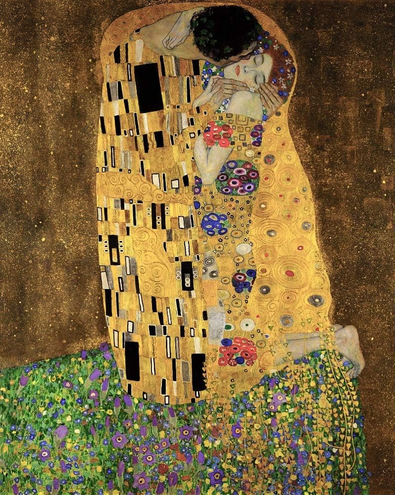 Museum Collection Puzzles for Adults 1000 Piece, Difficult Gustav Klimt Famous Oil Painting-The Kiss Jigsaw Puzzle, Challenge Yourself with 1000 Piece Puzzles