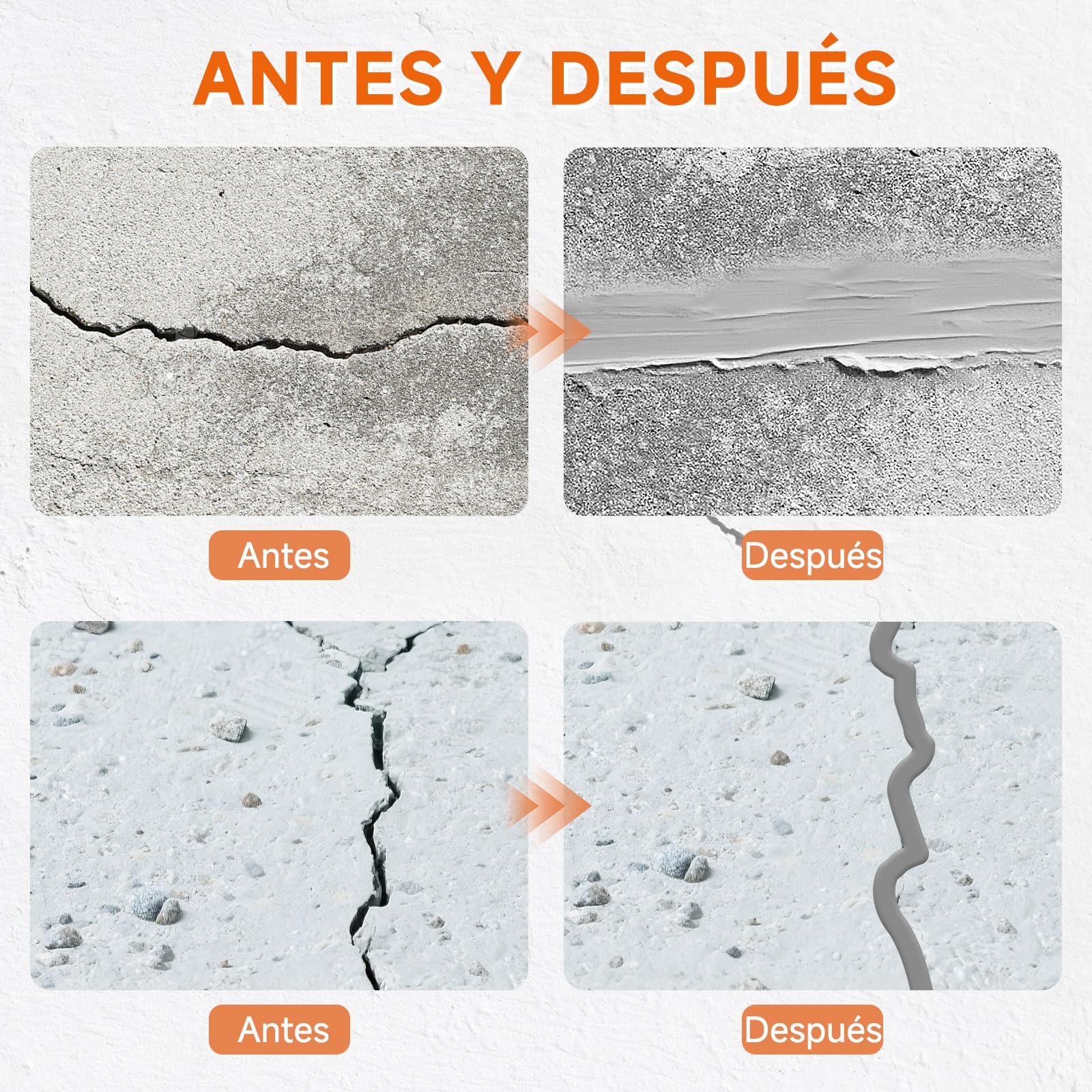 Relleno de grietas de hormigón, relleno de grietas de cemento para cargas pesadas, sellador de hormigón autonivelante para calzada, acera, terraza, adhesivo sellador impermeable para exteriores, gris