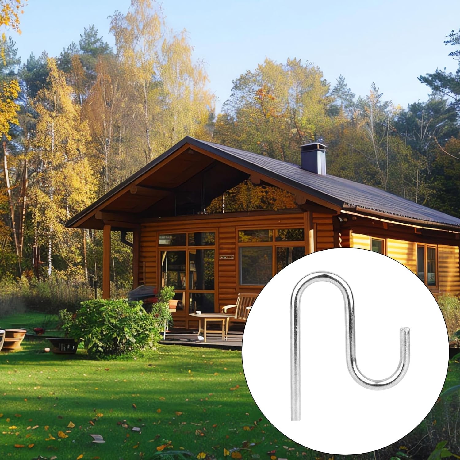 Tinoaly 20pcs Long Shed Hooks, Stainless Steel Utility Hooks J Shape Shovel Hangers for Tools Storage Organization