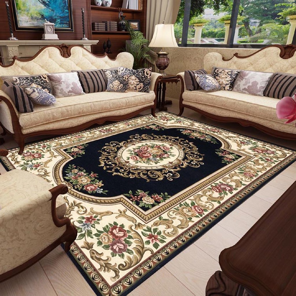 Grand tapis de salon moderne lavable en machine et grand tapis de chambre doux
