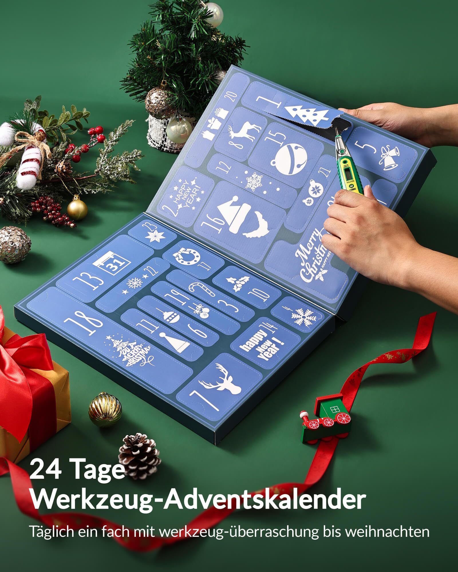 Moyel Tool Advent Calendar 2025 for Men 24 Days of Christmas Countdown Hand Tool Sets for Men Advent Calendar for Teen Boy Adults Funny Christmas Gifts for Mechanics Dad Son Boyfriend Grandpa - Image 3