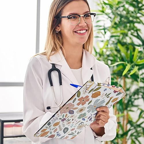 Vista 13 de Carpeta de 3 anillos con portapapeles, tamaño carta de 1 pulgada, bonita carpeta de portapapeles con bloc de notas recargable, 5 carpetas Azul