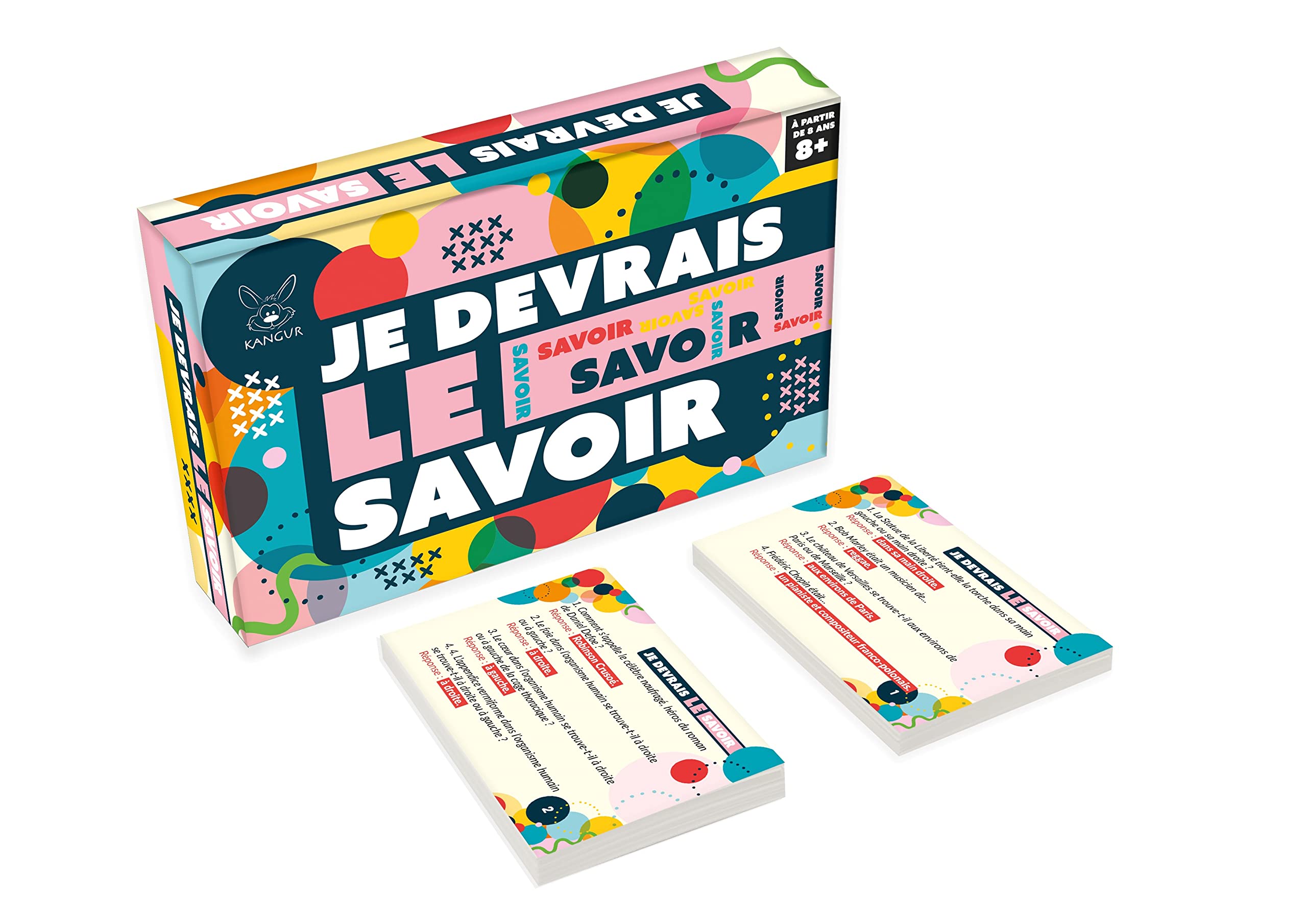 Brettspiel „Je Devrais Le Savoir“ – Quiz-Kartenspiel Für Kinder & Erwachsene, Familienspiel Mit Fragen Aus Vielen Themen