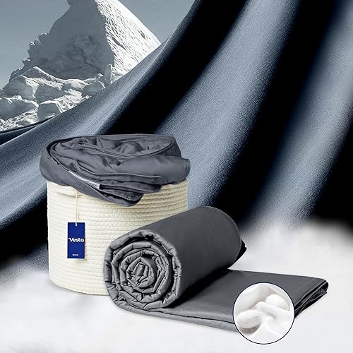 Vesta Manta refrescante rellena de seda, relleno de seda 100% y carcasa de Tencel, para personas que duermen con calor y uso en verano, suave y