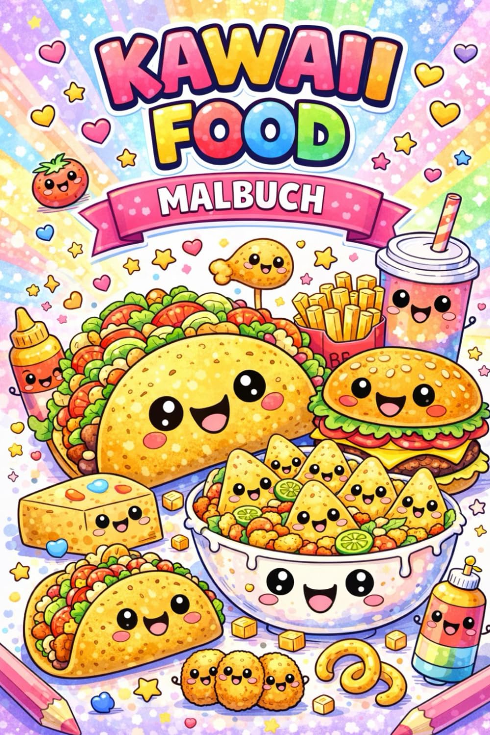 Kawaii Food Malbuch: Süße & lustige Essensmotive zum Ausmalen – Niedliche Kawaii-Charaktere für Kinder, Jugendliche & Erwachsene