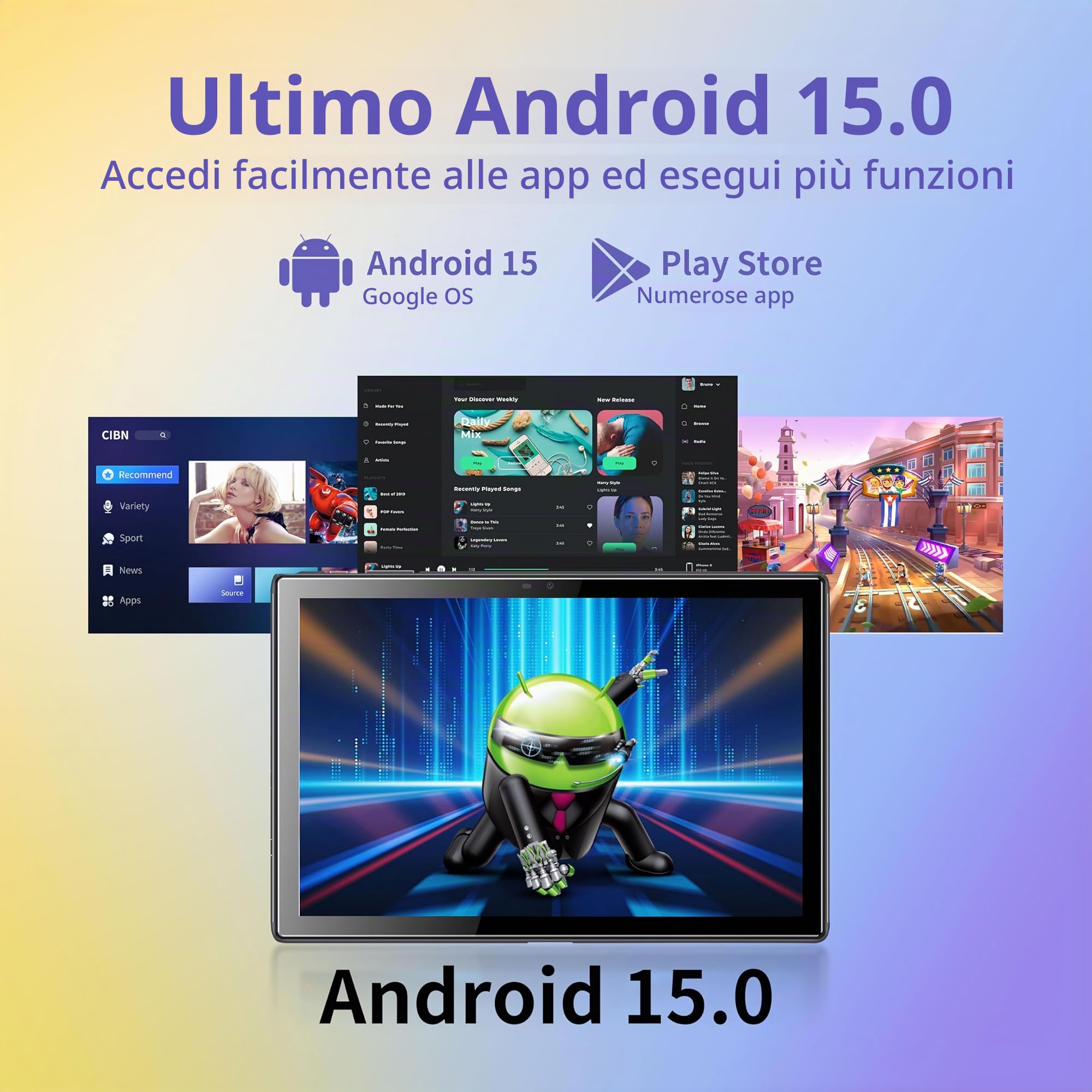 BYYBUO Tablet 10,1Pollici Android 11 tablet, batteria da 32 GB a quad-core ROM 5000Mah, 1280x800 IPS HD Touchscreen 5MP+8MP fotocamera, Bluetooth, WiFi, GPS (grigio)
