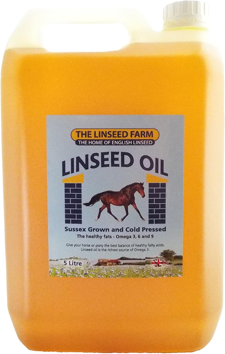 Linseed Oil (5 litres) ColdPressed, Pure & Unrefined for Horses and
