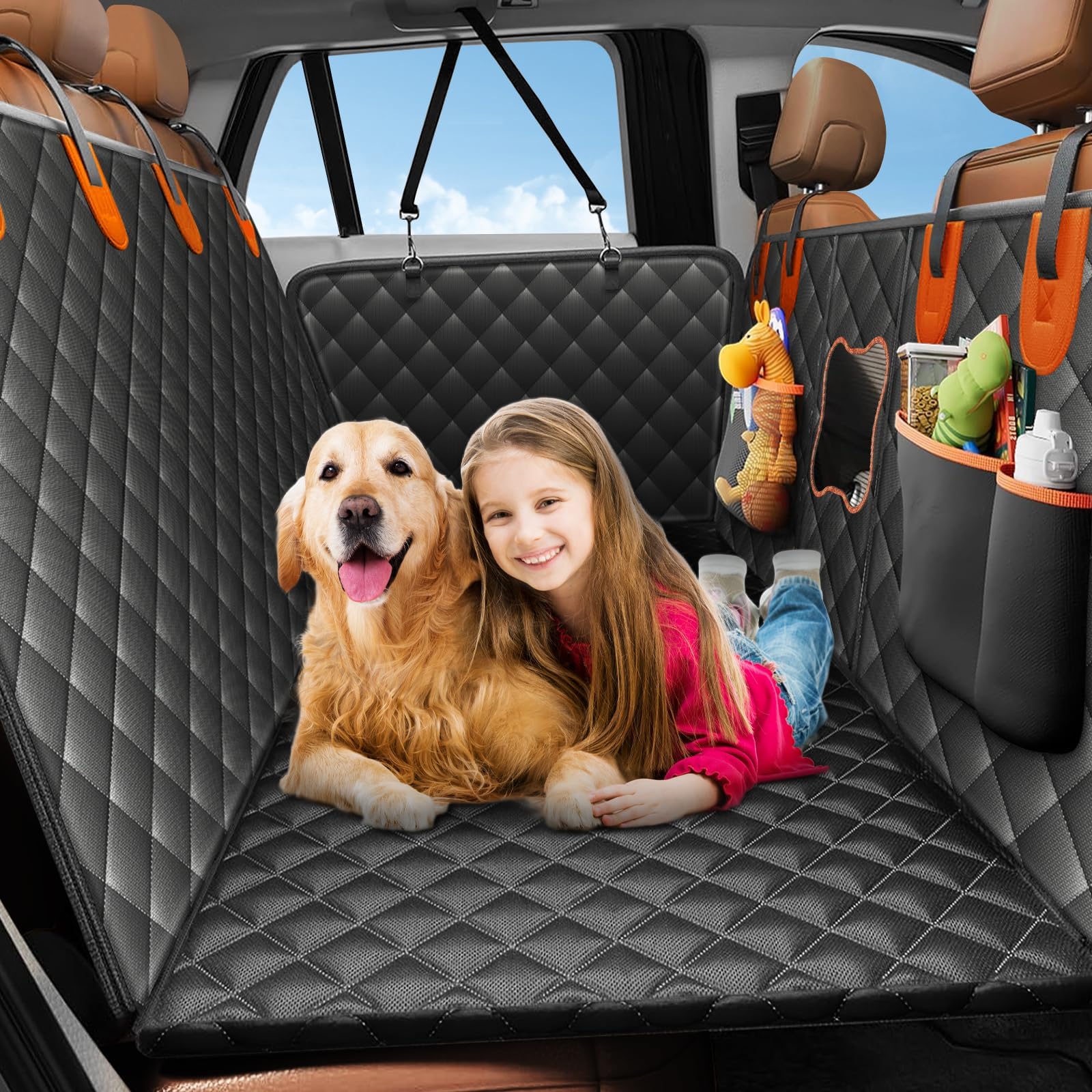 Vailge Dog Seat Cover for Back Seat, 100% Waterproof Dog Car Seat ...
