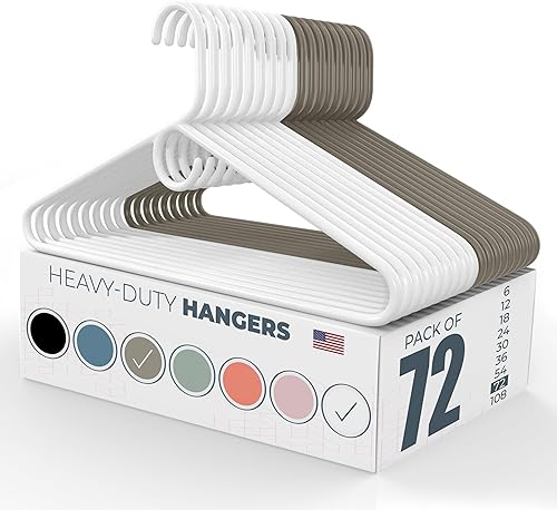 Miniatura 91 de Perchas de ropa resistentes fabricadas en Estados Unidos, paquetes a granel disponibles, plástico fuerte, perchas para chaquetas y abrigos