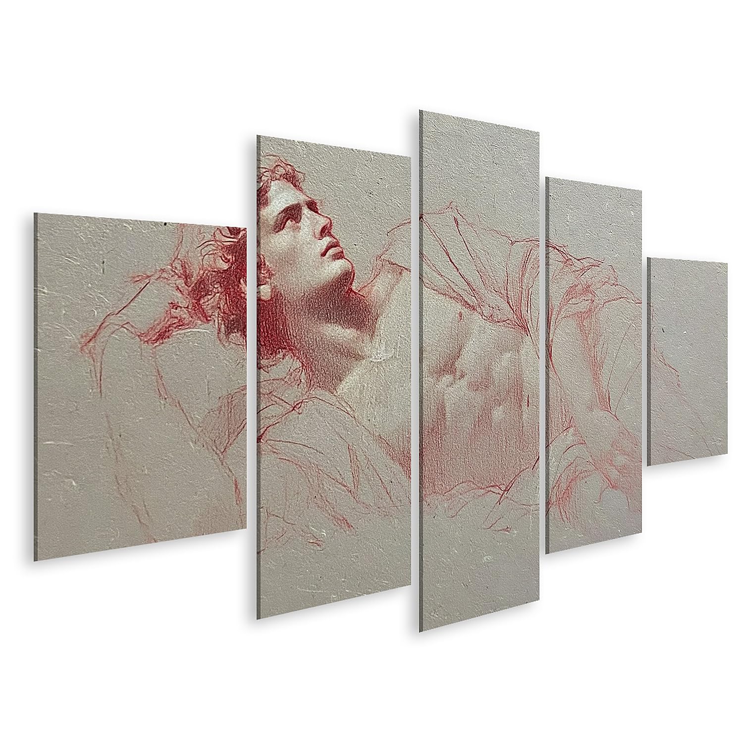 islandburner Bild auf Leinwand Eleganter Akt Kunstdruck Wohnzimmer Für Kunstliebhaber - 5-teilig