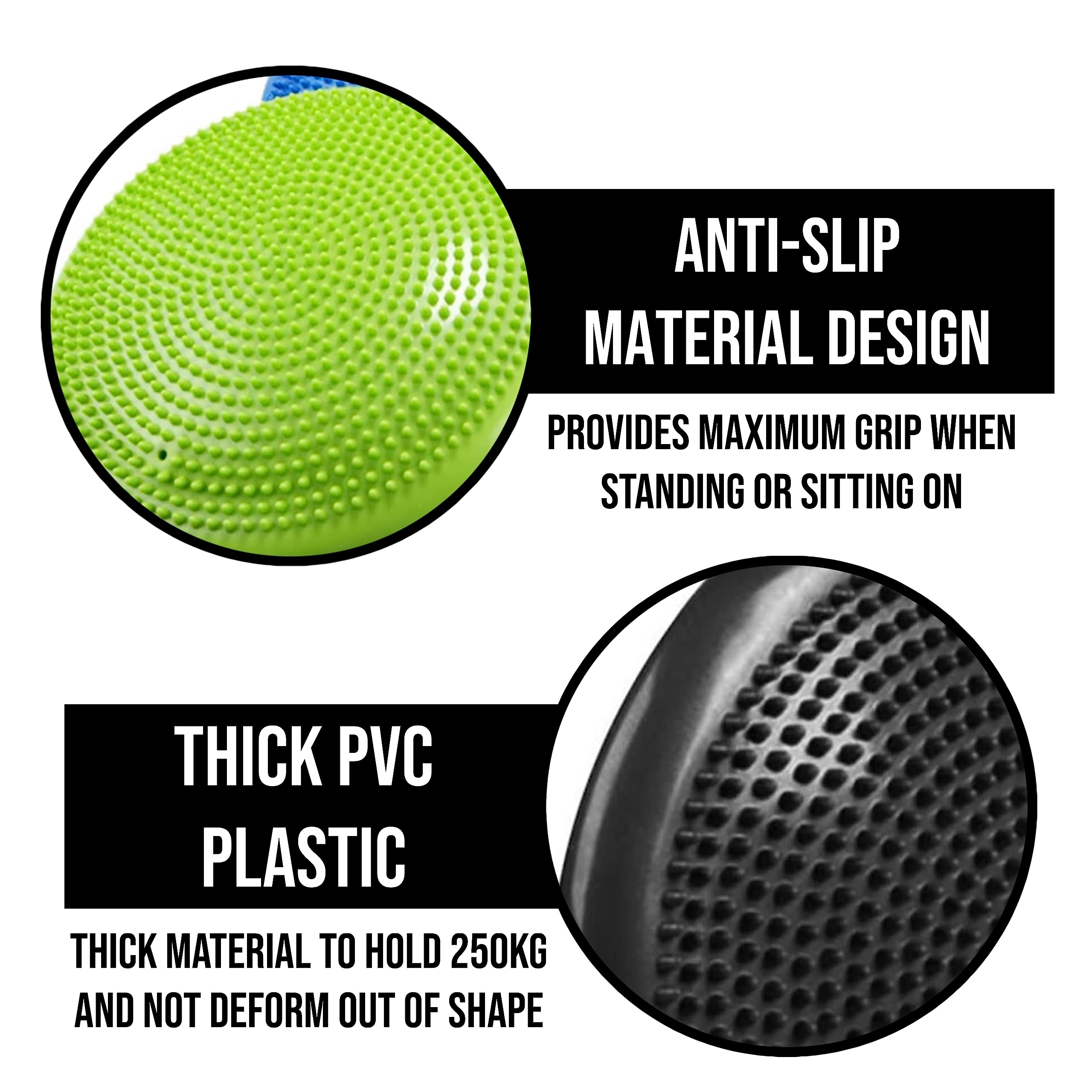 eBoutik, Strong Balance Board for Core Strength & Back Pain Relief, Adult Non-Slip Wobble Fitness & Rehab - Image 3