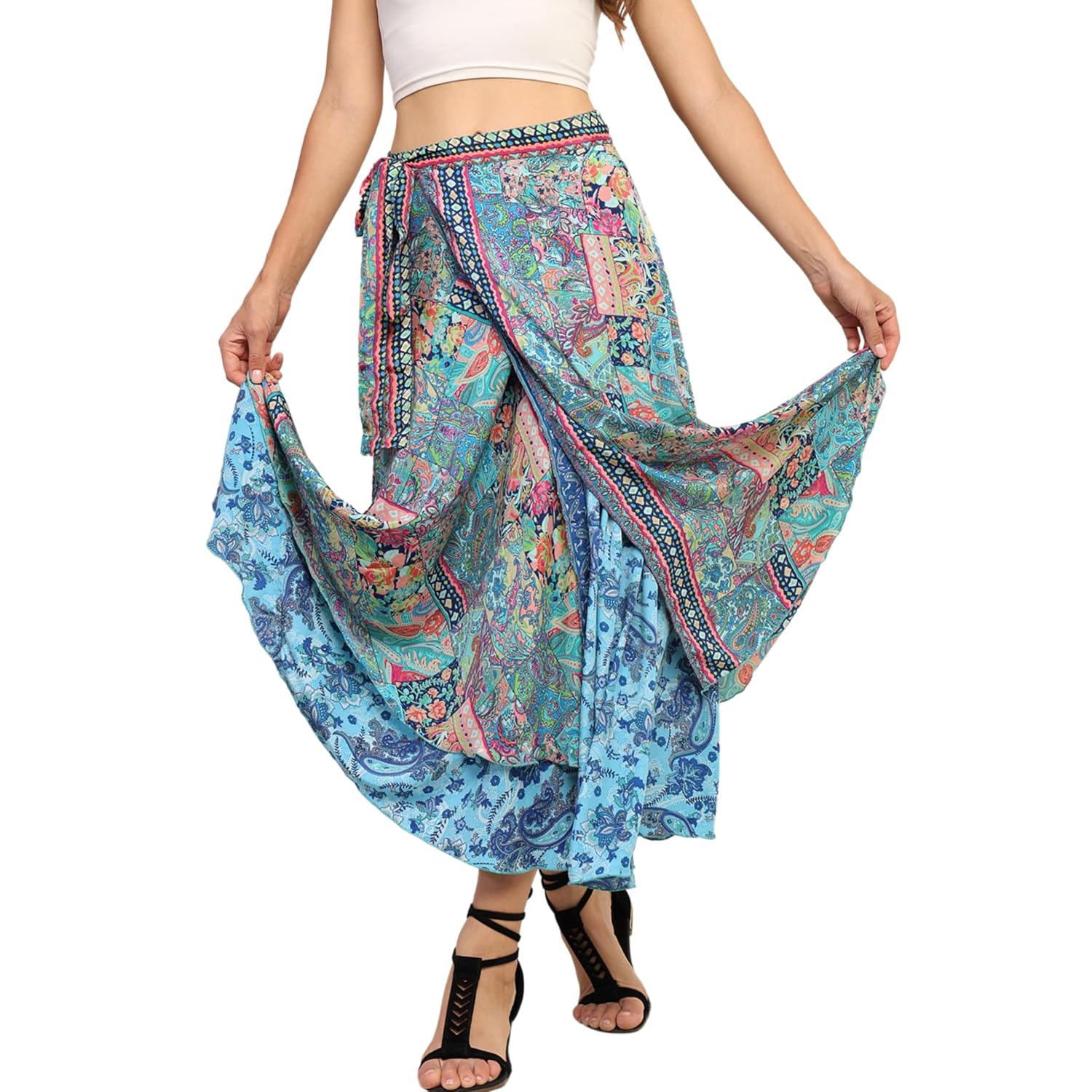KE KANHA EXPORTS Multi Wear Skirt for Women|Long Skirts for Woman|Wrap for Women|3 in 1 Wrap Skirt |Halter|Dress|Border Pr... - Review, Price and Buying Guide
