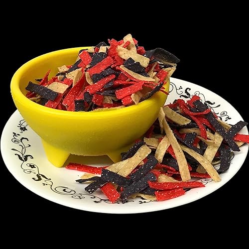 Miniatura 6 de Tiras de tortilla gourmet tricolor. Aderezos crujientes para ensalada y aperitivos del suroeste. Dos paquetes de bolsas de 16 onzas Stay Fresh