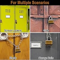 Vista 6 de Paquete de 2 candados de combinación Candado de combinación de 4 dígitos resistente - Candado de combinación al aire libre impermeable de 26.5mm