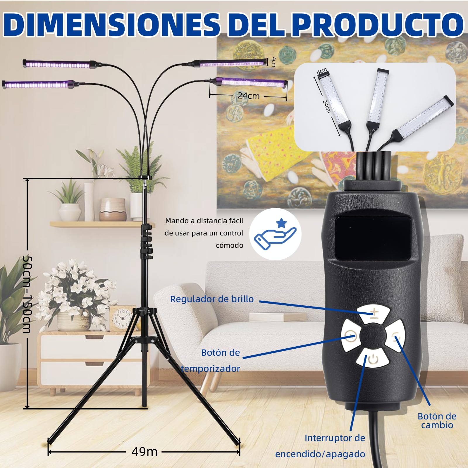 Lámpara de bronceado 432 LED 460 nm 490 nm 60 W para hogar
