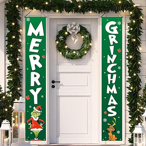 Christmas Decorations Outdoor Yard: Cute Green White Front Porch Sign