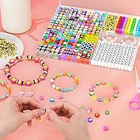 Vista 6 de ARTDOT 1642 cuentas de arcilla para hacer pulseras de amistad, 24 estilos de suministros para hacer joyas, cuentas lindas y dijes con hilo elástico