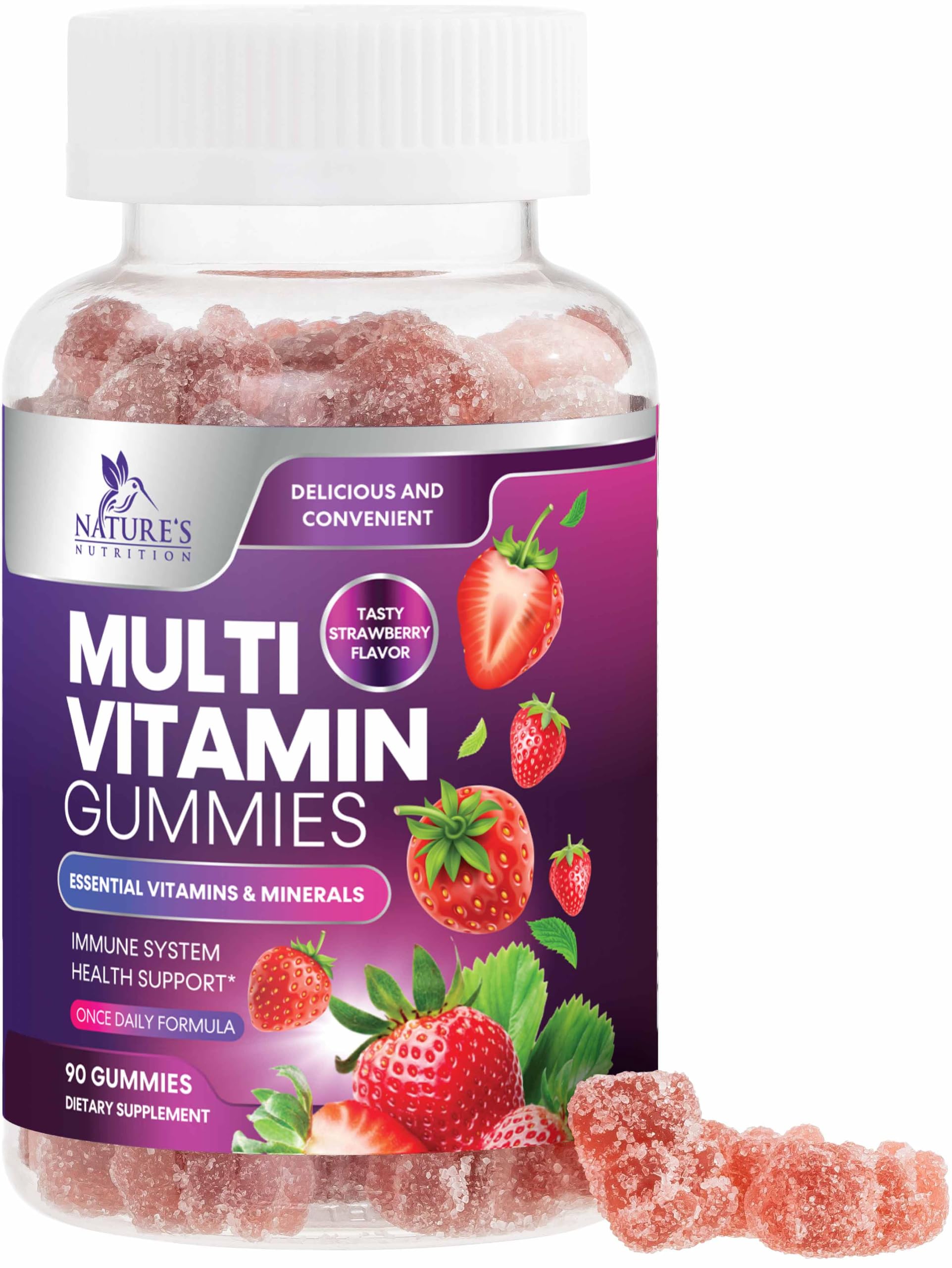 Multivitamin Gummies for Adults - Daily Adult Multivitamins Gummy with Vitamins A, C, D, B12 for Women & Men, Immune Support Gummy Multivitamins Supplement, Adult Multi VIT Vitamin - 90 Gummies 90 Count (Pack of 1)