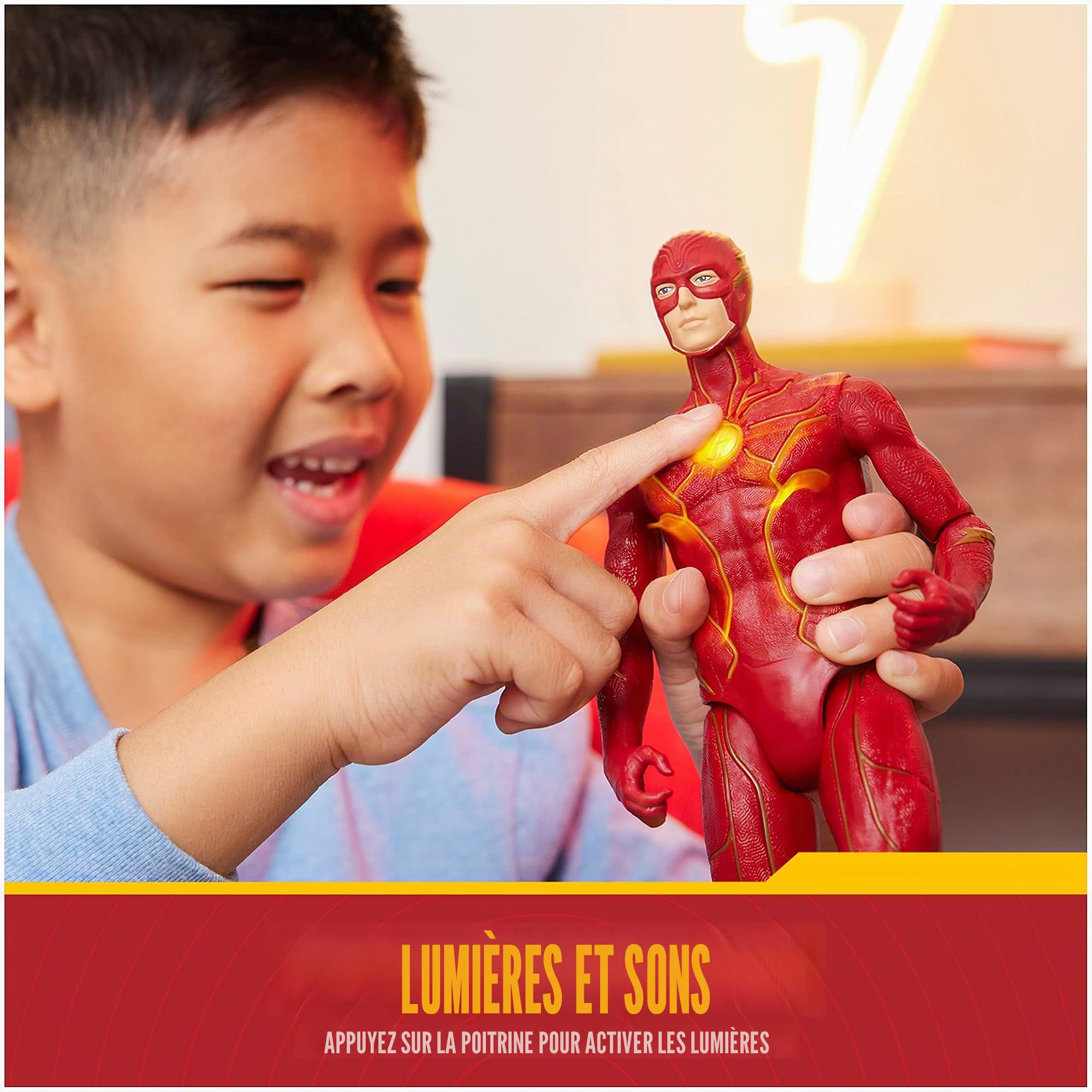 DC Comics, Speed Force The Flash Figurine d'action de 30,5 cm, lumières et plus de 20 sons, le film Flash à collectionner, jouets pour enfants pour garçons et filles à partir de 4 ans