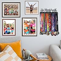 Vista 5 de Goutoports Exhibidor Colgador de Medallas - She Believed She Could She Did - Colgador de Pared Personalizado para Medallas de Corredor de Carreras