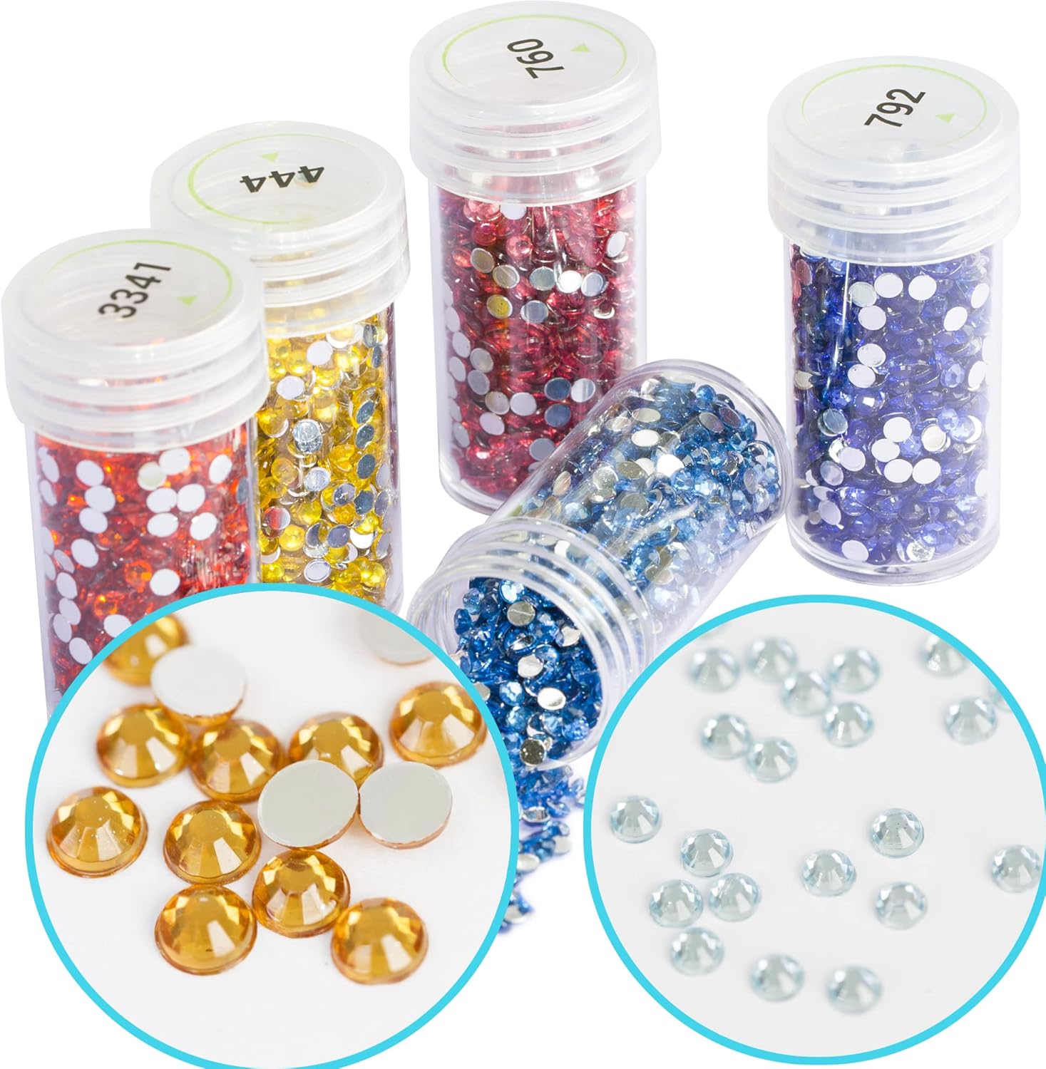 60 Colors Crystal Beads Diamond Painting Storage Containers, Diamond Painting Accessories and Tools, 90000pcs Round Flatback Rhinestones Drills