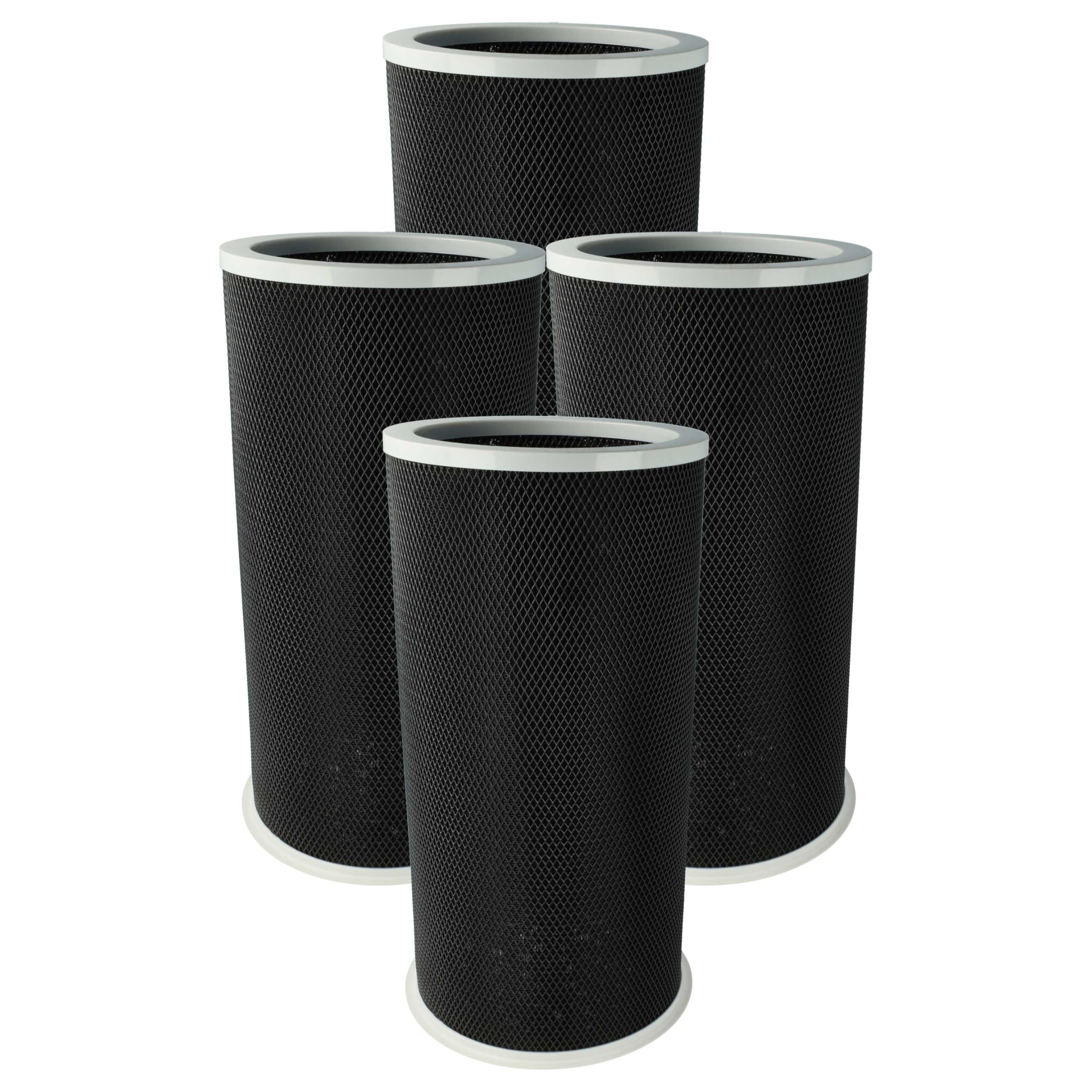vhbw 4 x filtr z węglem aktywnym kompatybilny z Xiaomi Mi Air Purifier 2, 3, 2H, 2C, 3C, 2S, 3H, oczyszczacz powietrza, czarno-szary