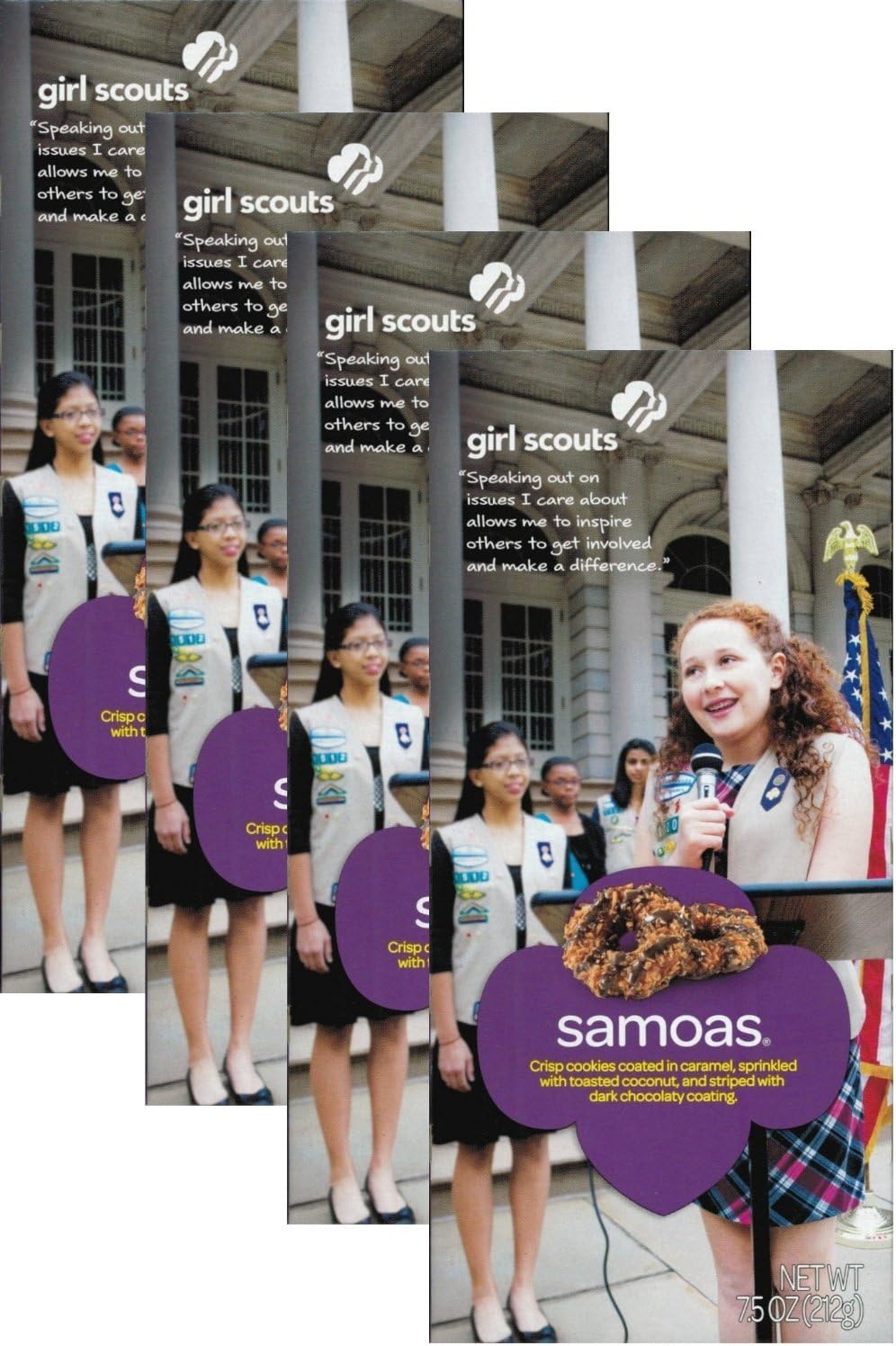 Girl Scout Samoas (Caramel deLites) Cookies, 7.5 Ounce (Pack of 4)