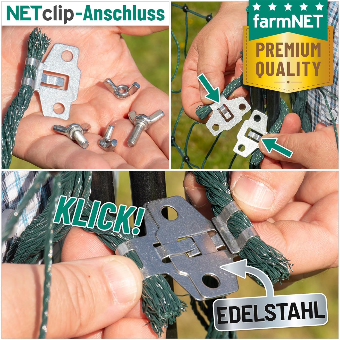 VOSS.farming farmNET+ Rete elettrificabile per Pecore 25 m 90 cm 2 Punte Verde