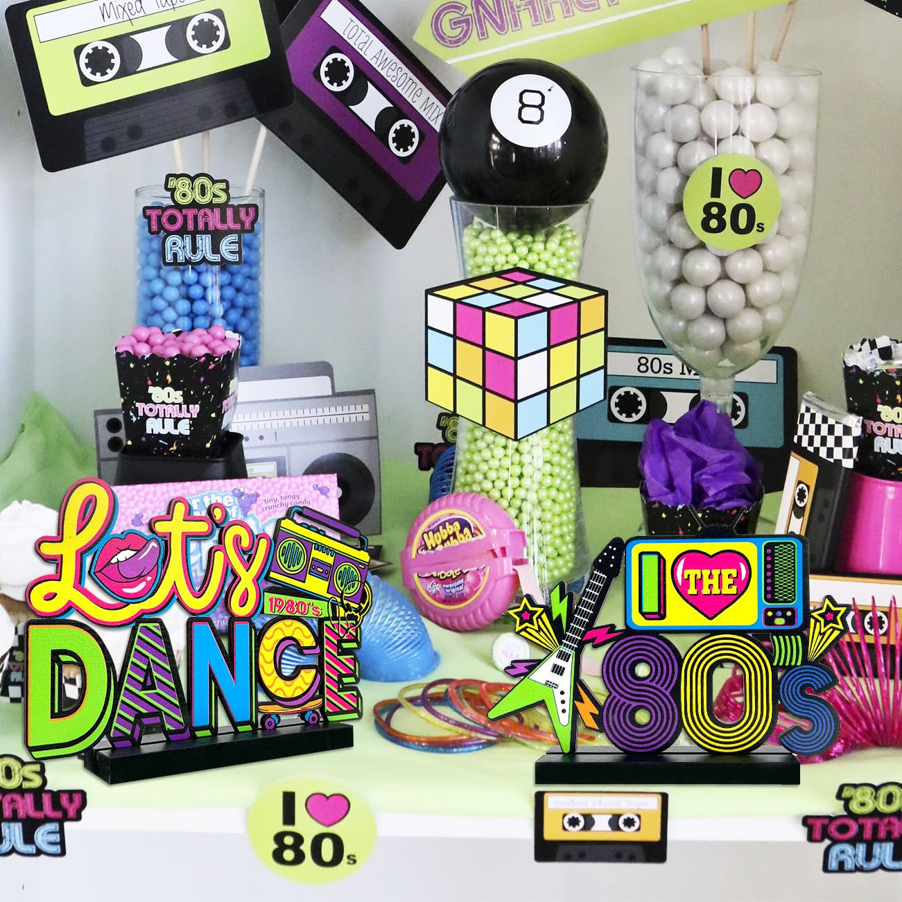 Amazon.com: 80s Party Decorations 4Pcs 80s Table Centerpieces 1980s Hip Hop  Party Table Favors Retro 80's Table Toppers Centerpieces for 80s Theme  Party Supplies : Home & Kitchen
