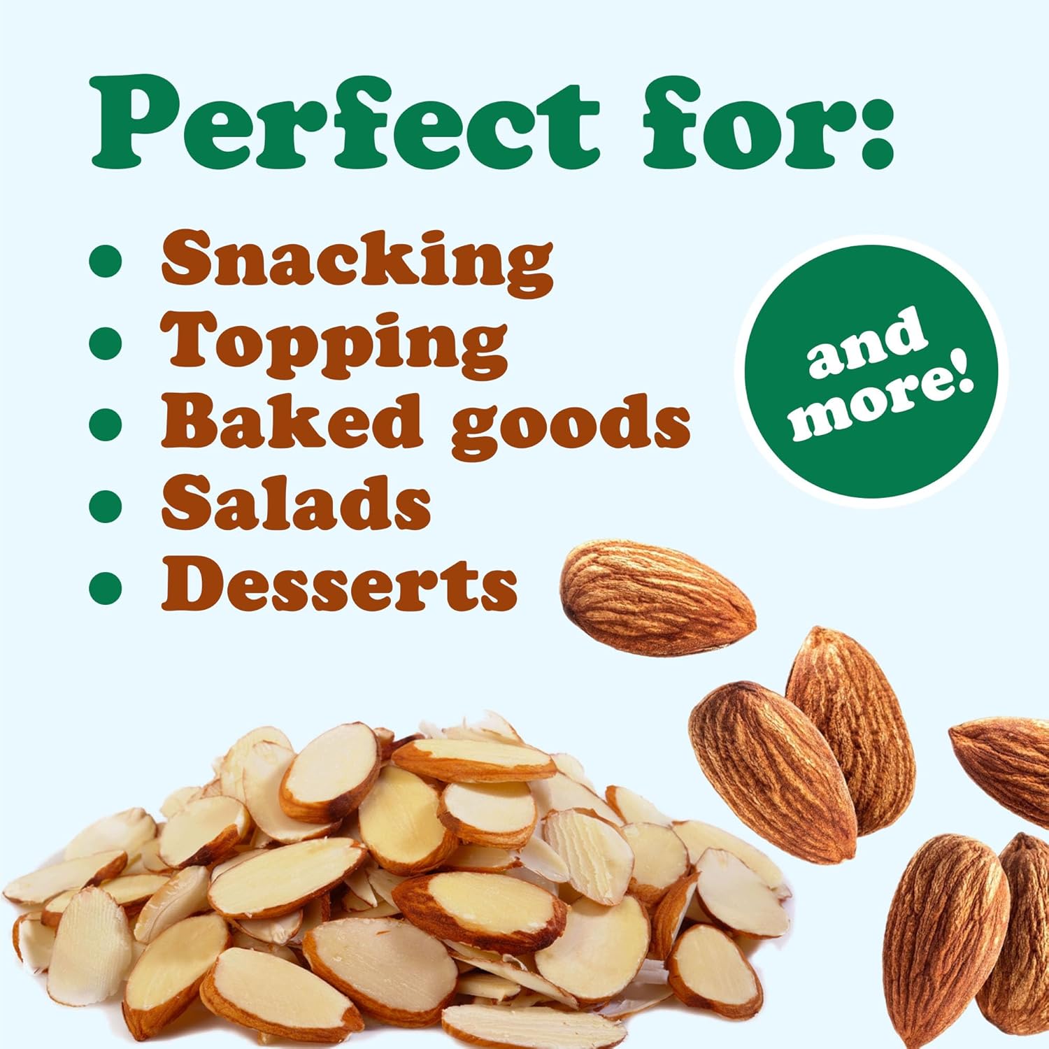 Dry Roasted Natural Sliced Almonds – 1.5 Pounds Unblanched Nuts, Oven Toasted, Unsalted, No Oil Added, Perfect for Cooking, Baking and Snacking, Vegan, Kosher, Bulk – by Food to Live