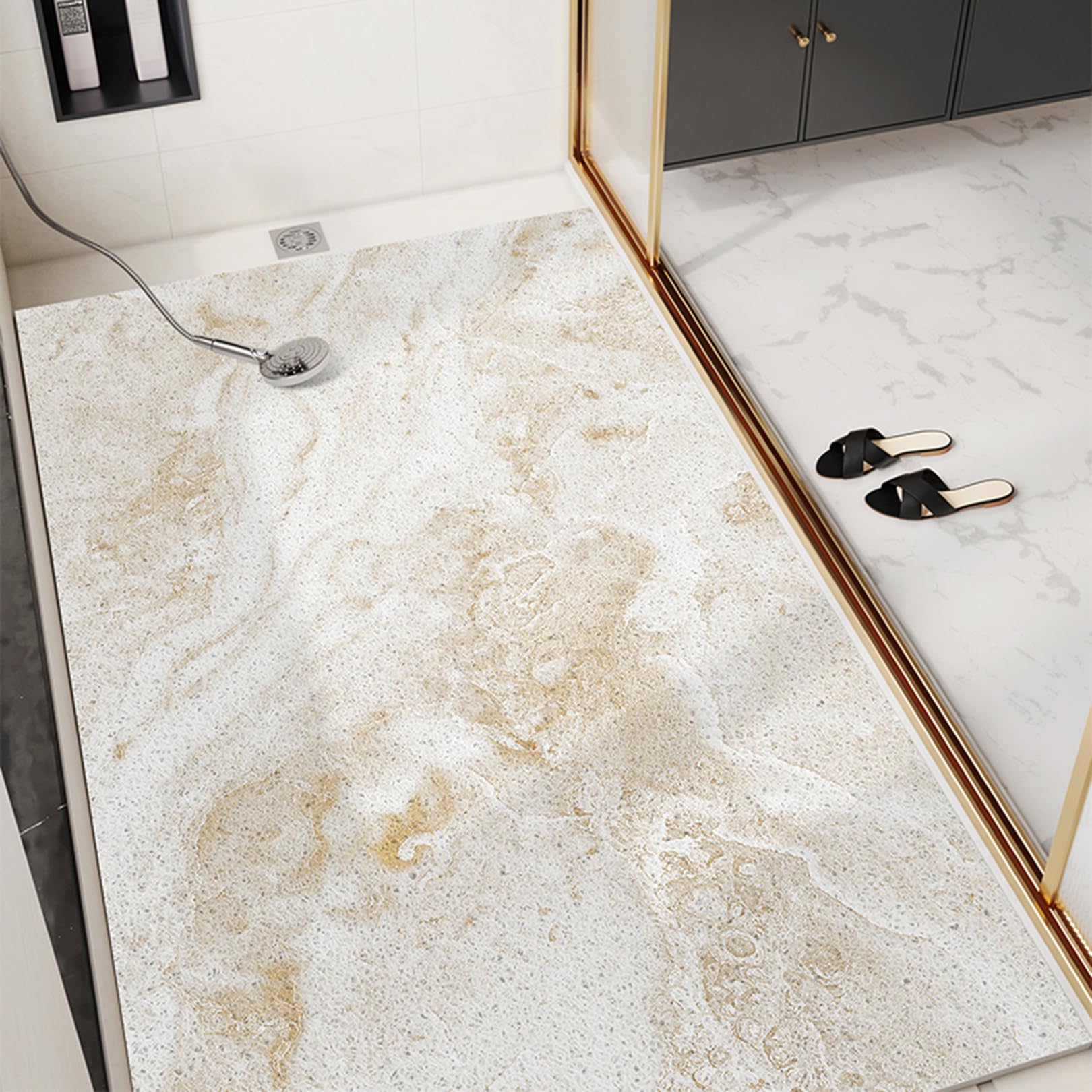 Yinghesheng Non-slip Bath Mats, Shower Mat, Non-Slip Shower Mat, Print PVC Non-Slip Mat, Bath Mat for Wet Areas, High Water Permeability,C,50x120cm