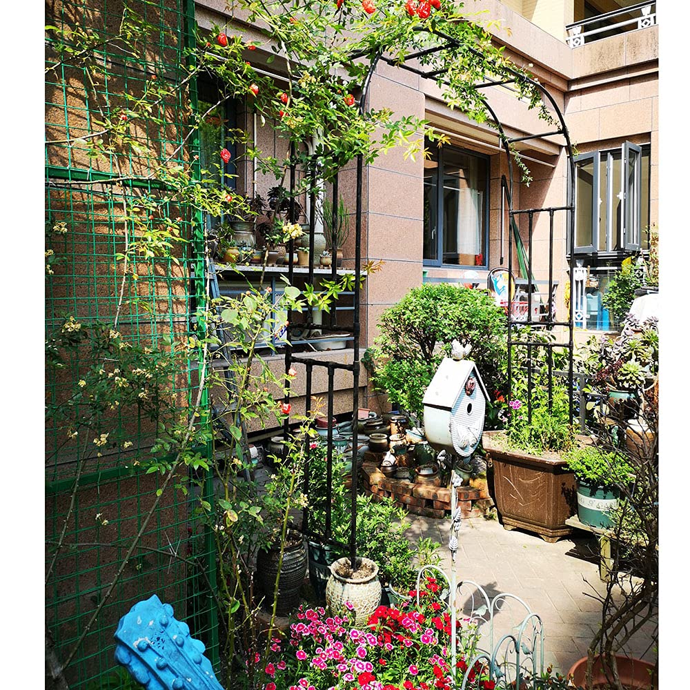 Robusto arco per rose in metallo, 240 cm, traliccio di supporto per arrampicata per giardino esterno, resistente alle intemperie, disponibile in 120/160/210 cm, Ele Black h