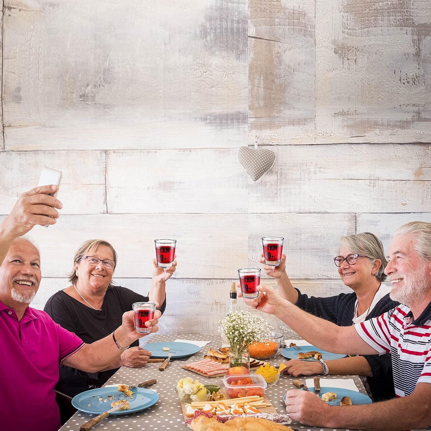 Patelai 2 Pieces Middle Finger Shot Glass 2oz Black Funny Birthday Party Wine Glasses Present for Women and Men Celebrate Turning Birthday Decoration (49 Plus 1 Style) - Image 6