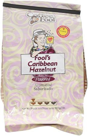 Coffee Fools Caribbean Hazelnut, 2 Pound Coarse Grind