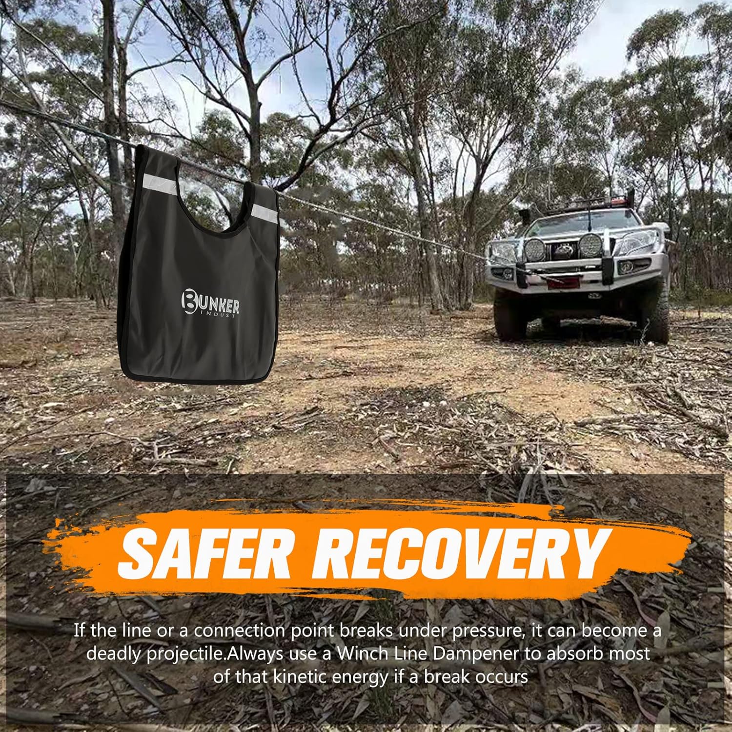 BUNKER INDUST Off-Road Traction Boards with Jack Base + 8Pcs Heavy Duty Recovery Strap Kit : Automotive