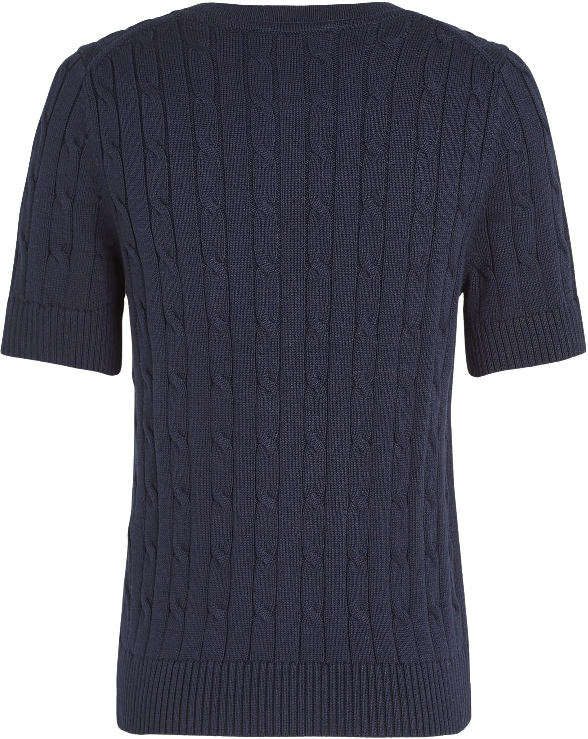 Tommy Hilfiger Chaqueta de Punto Mujer Cardigan Cable Mid Manga Corta