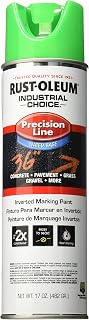 203032 M1800 System Precision Line Inverted Marking Spray Paint, 17-Ounce, Fluorescent Green