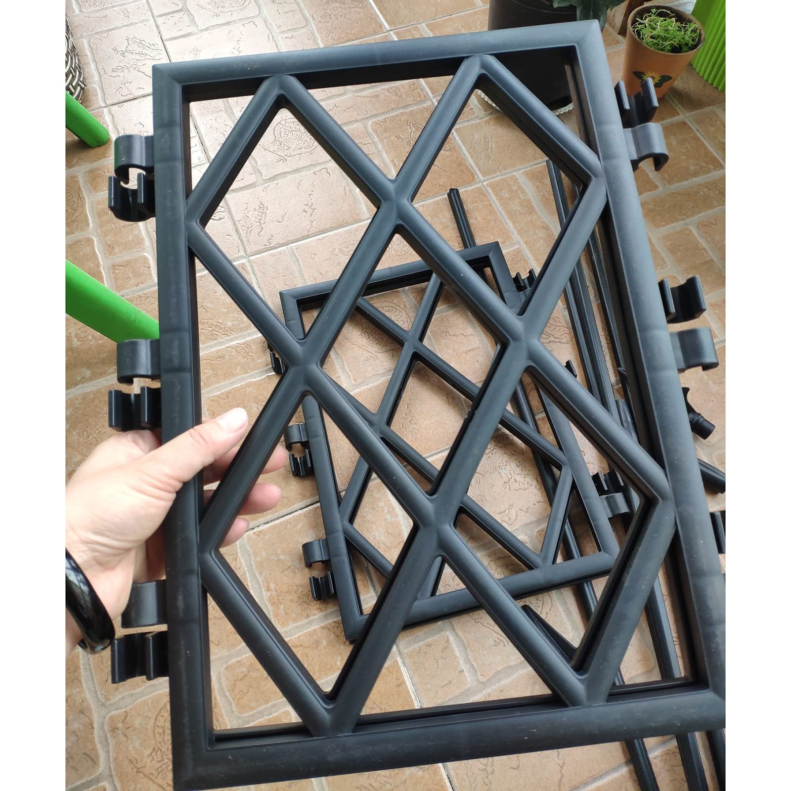 Ogród zewnętrzny metalowy płot do roślin pnących wsparcie dla roślin doniczkowych rura stalowa powlekana PE patio dekoracyjna dekoracja ścienna 57 x 220 cm idealna dla miłośników roślin i ogrodników