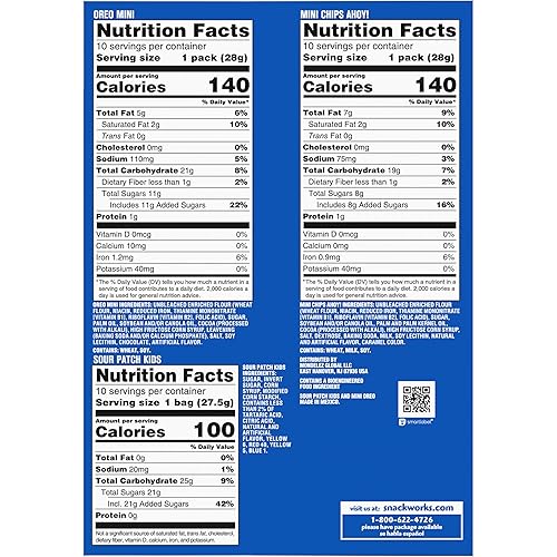 Miniatura 3 de Nabisco - Paquete variado de galletas y dulces, dulces SOUR PATCH Kids, OREO Mini y Mini CHIPS AHOY!, 30 paquetes de aperitivos