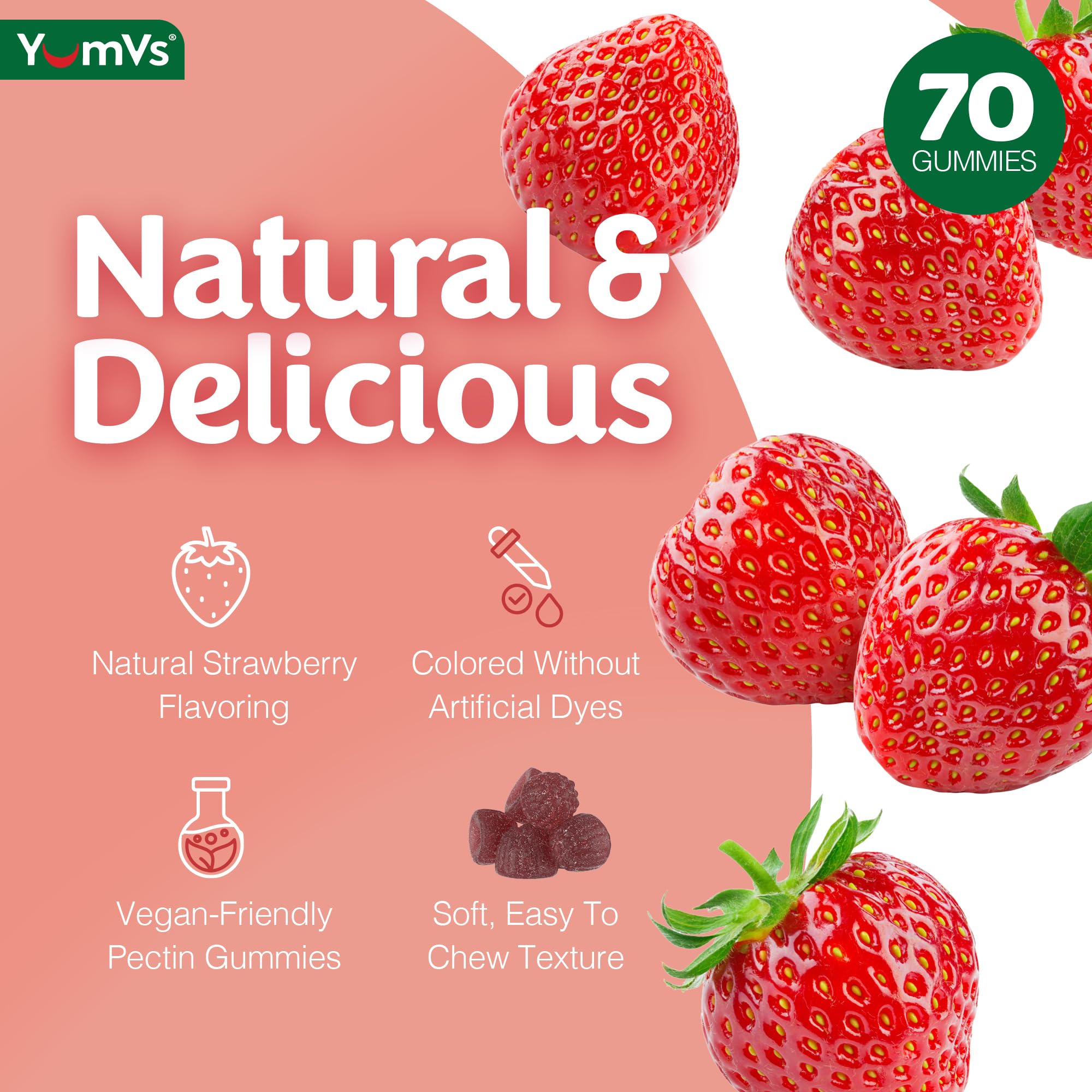 YUM-V'S B Complex Gummies with Vitamin C (70 Count, 2-Pack) — Amazon image 5